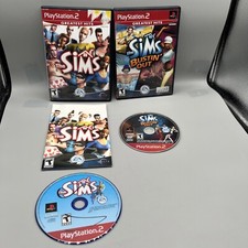 Sims PS2 Lot of 2: The Sims CIB & Bustin' Out (No Manual) PlayStation 2 Tested