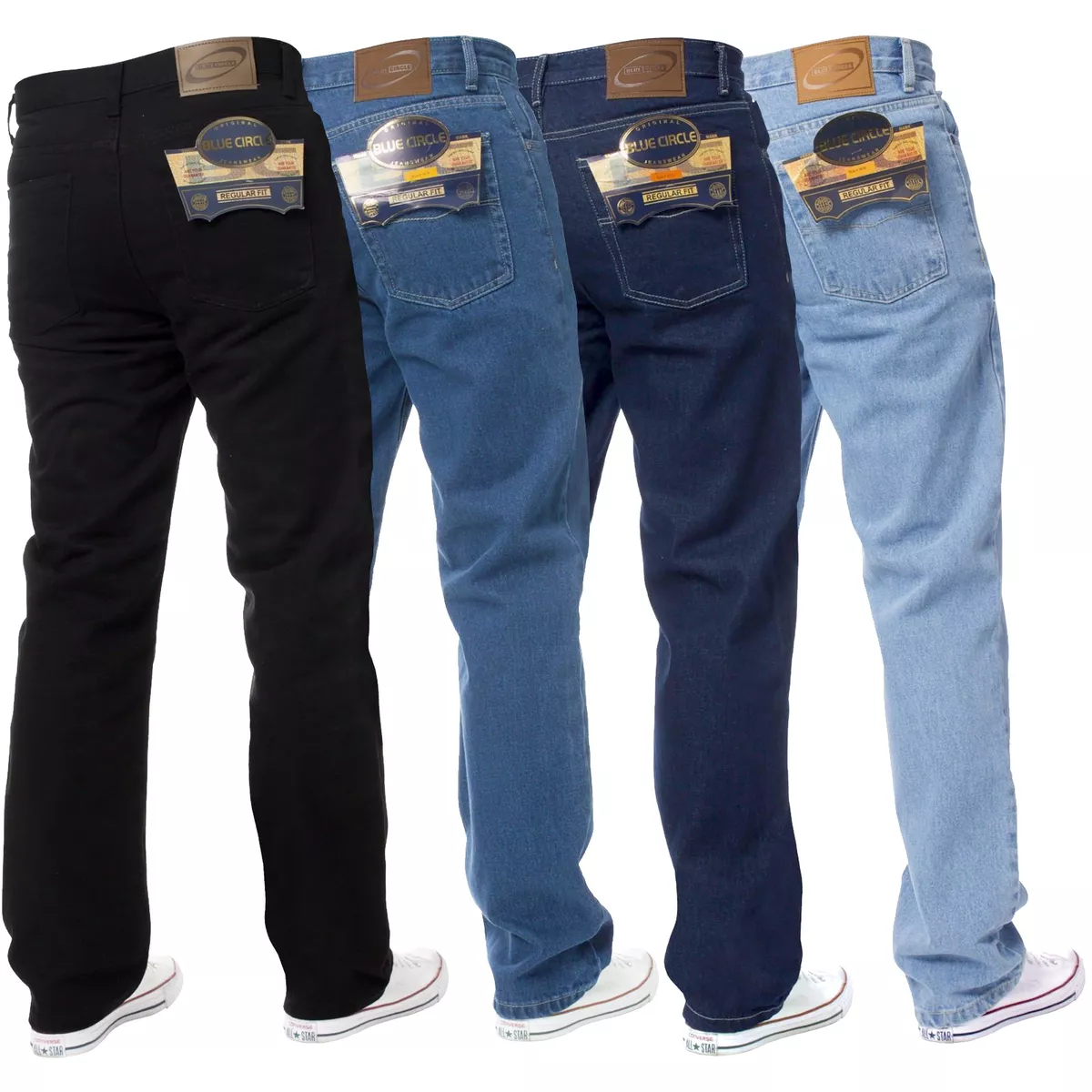 Mens Straight Leg Jeans Basic Work Denim Trousers Pants Big Tall All Waist  Sizes