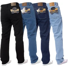 Mens Straight Leg Jeans Basic Work Denim Trousers Pants Big Tall All Waist Sizes