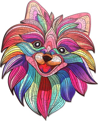 Wooden Puzzles for Adults, Jigsaw Pomeranian, 11.2 x 9 inches, 161 Pieces