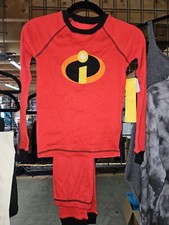 NEW Incredibles 2 Boys Red Black Cuffs Snug Fit Long Sleeve Pajamas size 10