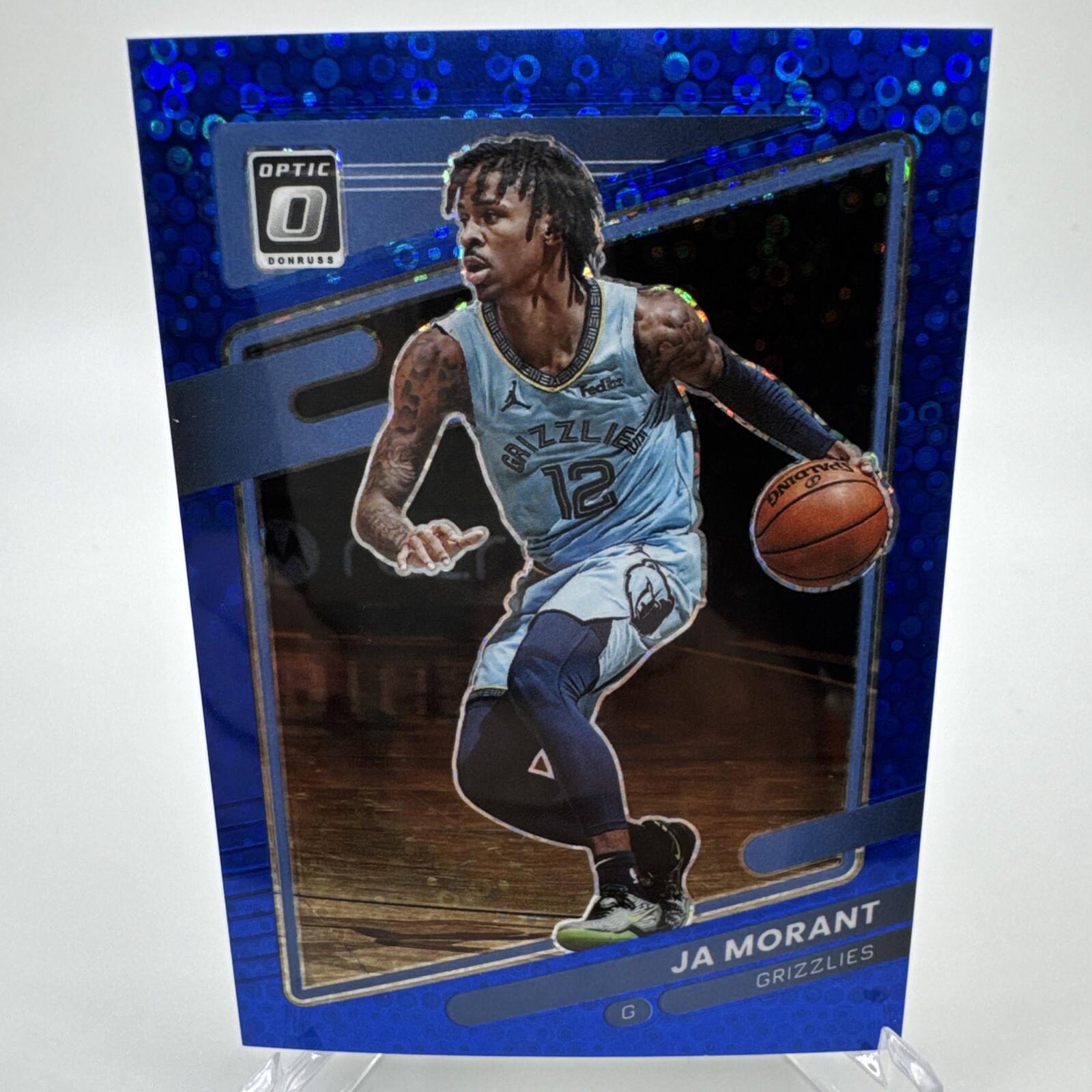 2021-2022 Panini Donruss Optic #144 Ja Morant Blue Disco /50