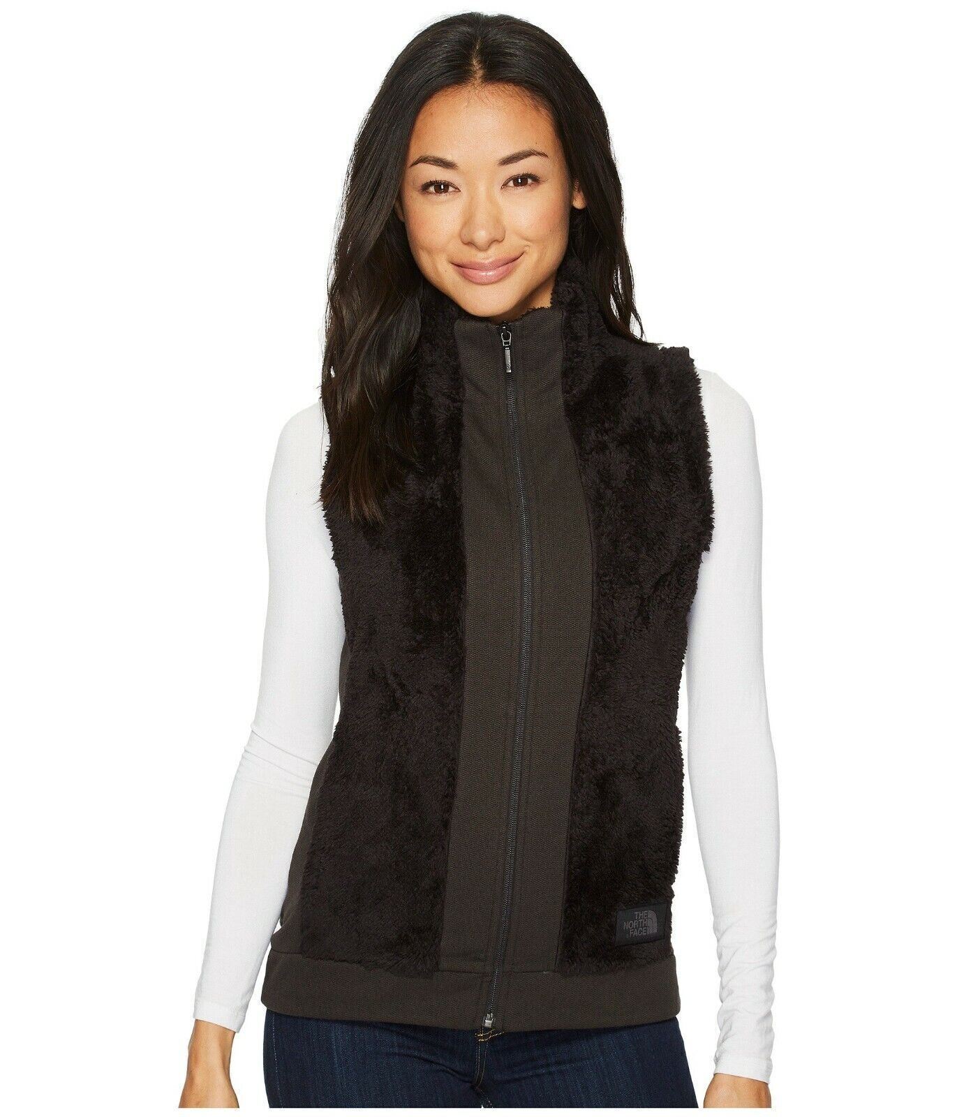 The North Face Women's XS Black Furry Fleece Full Zip Cozy Vest  