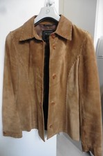 Blouson léger veste italienne Privilegi Trend en daim beige marron Taille F 38