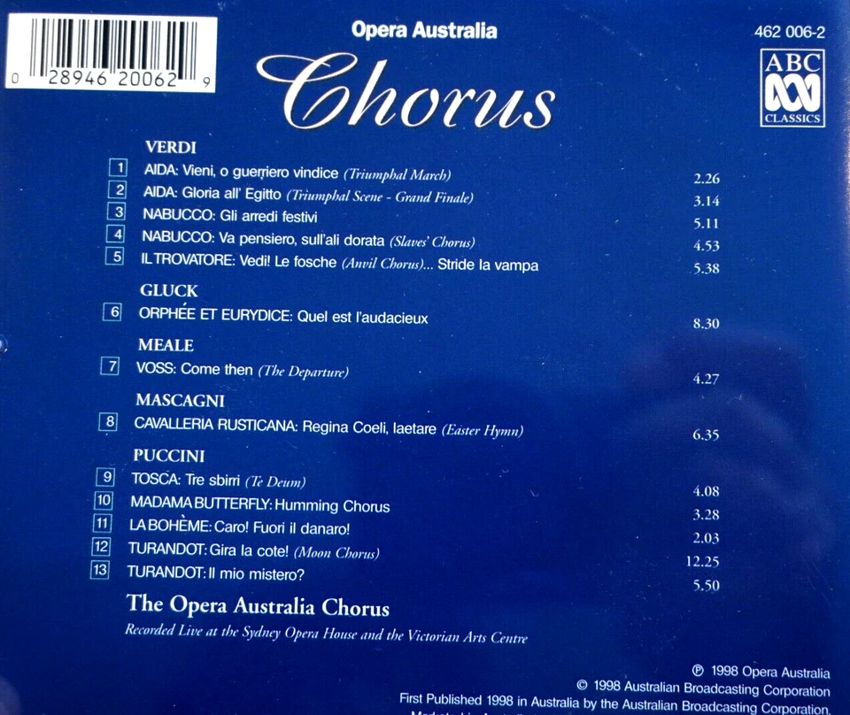 Chorus - Opera Australia - CD, EN MUY BUEN ESTADO Foto 2 de 2