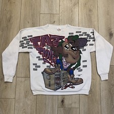 Vintage 1995 FREEZE Taz Tunes Tazmanian Devil Sweatshirt Warner Bros Medium