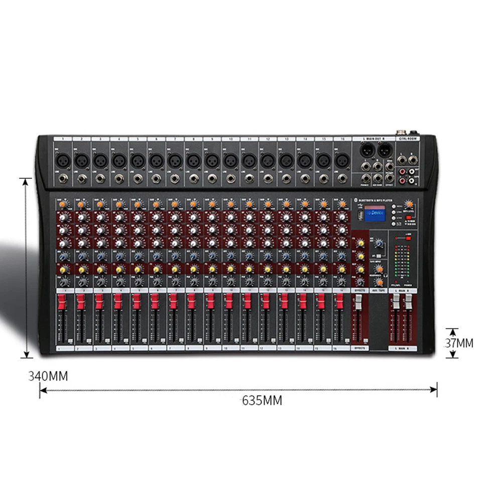 8/12/16 Channel Mixing Console Sound Pro USB Bluetooth Live Studio Audio Mixer - Image 4 of 4