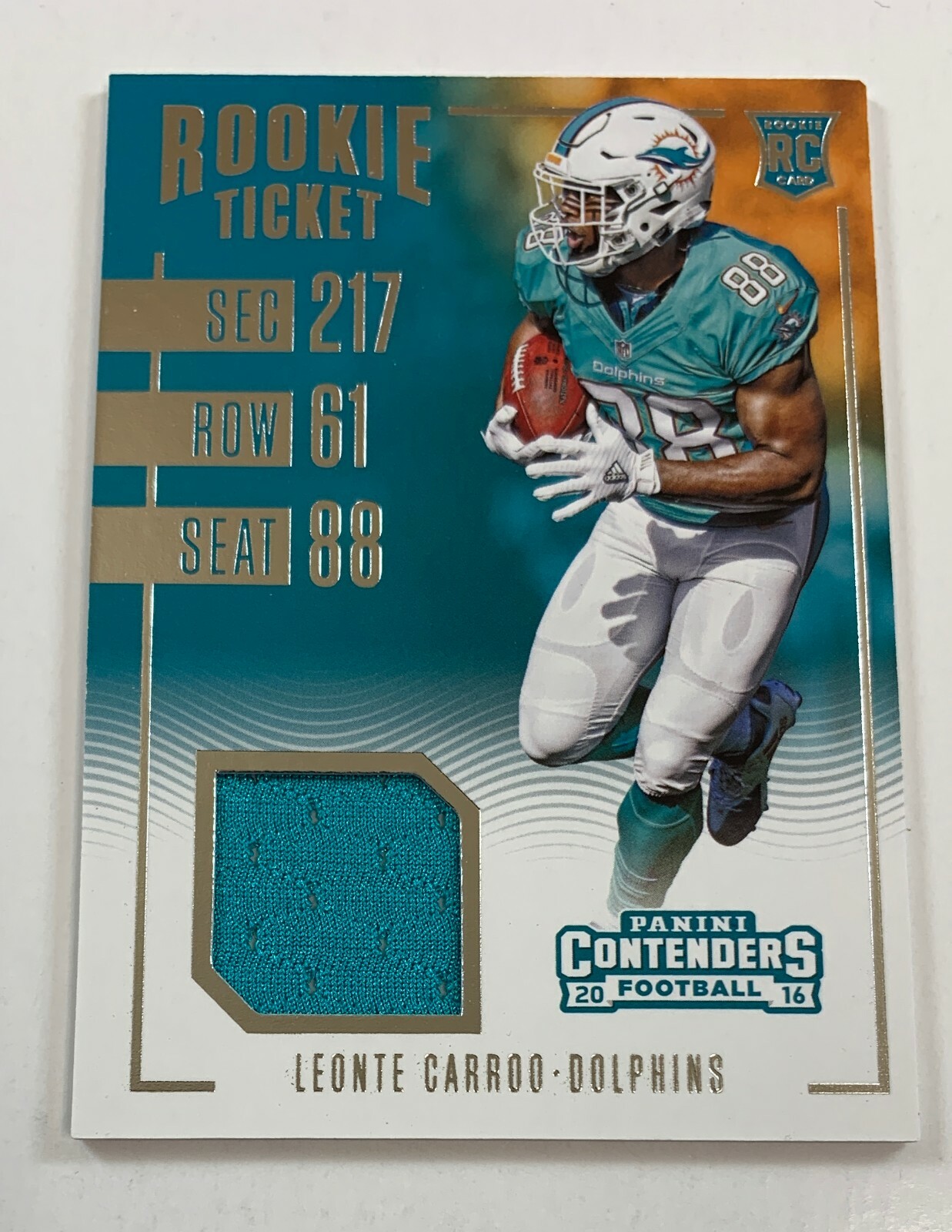 Leonte Carroo Panini Contenders Rookie Ticket Swatch #32 Base