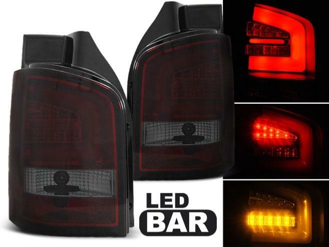 Feux VW T5 03-09 LED BAR bloc optique arrière rouge fumé pour hayon Transporter