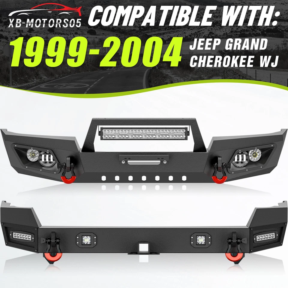 Fits For Jeep Grand Cherokee WJ 1999-2004 Rear /Front Bumper With LED Lights - Image 2 of 4