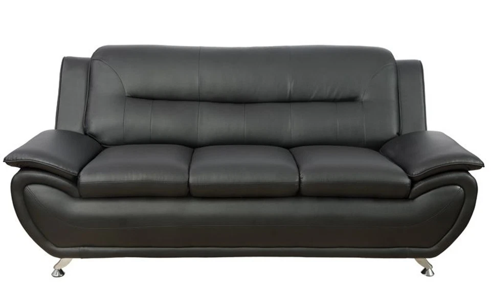 Новый черный кожаный гель 3PC диван комплект современный современной гостиной мебель - Изображение 4 из 4