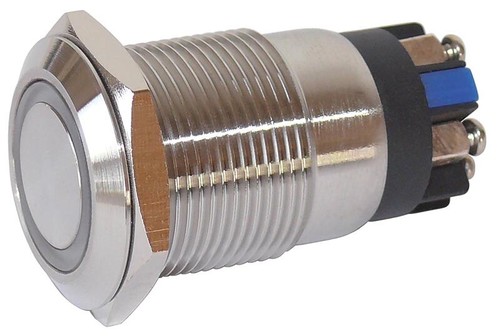 Pulsador con iluminación de anillo, Ø 19 mm, pulsador con conexión roscada 230 V / 3A - Imagen 3 de 19
