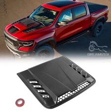Air Flow Intake Bonnet Hood Scoop Vent Cover Carbon Fiber For Ram 1500 2500 3500