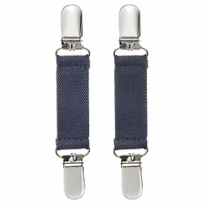 Clips N Grips Toddler Elastic Glove Mitten Clips Nickel Clip Closures Navy Blue