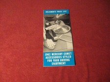 1962 Mercury Comet Accessories Sales Brochure- Original