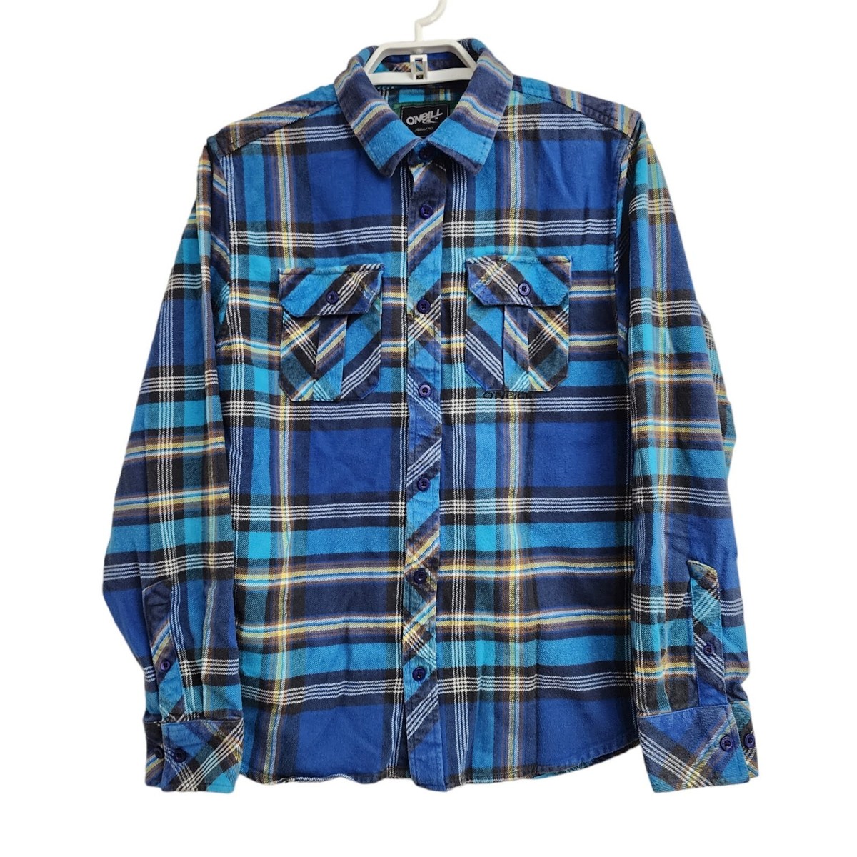 O'Neill Thick Plaid Flannel Shirt Mens Medium Button Up Long