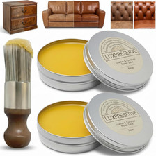 2 Pack Leather Furniture Salve  Brush Set, Maintain Leather  Wood, Helps Keep