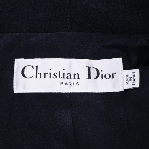 Christian Dior 951M19A1007 Wool big collar single coat 34 Navy - Picture 5 of 8