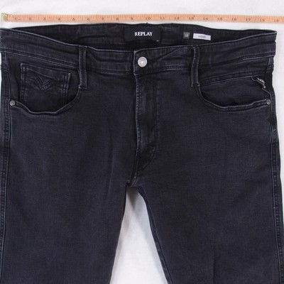 Mens Replay M914 ANBASS Stretch Slim Tapered Grey Jeans W37 W38 L32
