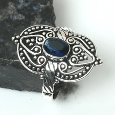 Anello etnico fatto a mano pietra preziosa tanzanite regalo gioielli misura USA-10 AR 86934