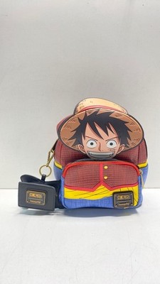 Loungefly Women's Backpack Red Blue Yellow One Piece Luffy Anime Graphic