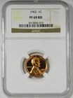 1962 Lincoln Wheat Cent BIG GRADE! NGC Gem Proof 69 RD. Amazing Surfaces!