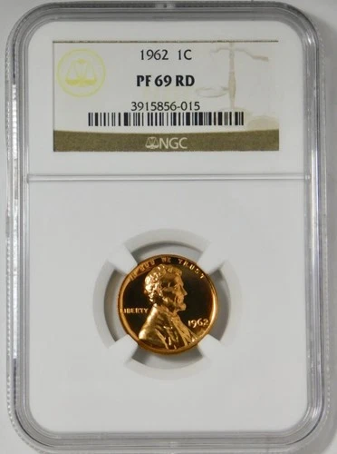 1962 Lincoln Wheat Cent BIG GRADE! NGC Gem Proof 69 RD. Amazing Surfaces!