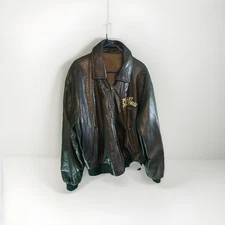 Vintage Planet Hollywood Orlando leather jacket large reversible