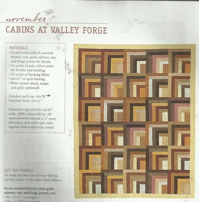 E0079  CABINS AT VALLEY FORGE  QUILT PATTERN/INSTRUCTIONS