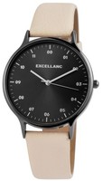 Excellanc Damenuhr Analog Quarzuhr Modische Frauen Uhr Kunstlederarmband Beige