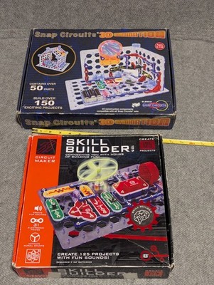 Elenco Snap Circuits Skill Builder SB-125 + 3D Illumination Set Lot *READ*