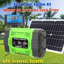 Solar system kit 8000W 12V to AC 220V 600W solar panel+100A controller Set