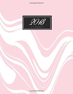 2018 PLANNER: PINK MARBLE DAILY PLANNER WITH WEEKLY By Moon Journal *BRAND NEW*