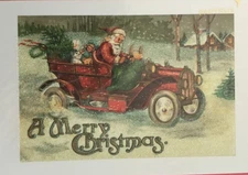 Papyrus- Christmas- Vintage Santa Driving Car- Glitter