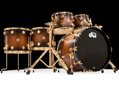 DW Collector's 5pc SSC Maple Kit - Honey to Ebony Satin Oil Burst with Gold