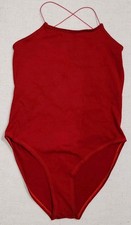 Women Burgundy Halter Bodysuit Backless with Crisscross Spaghetti Elastic Straps