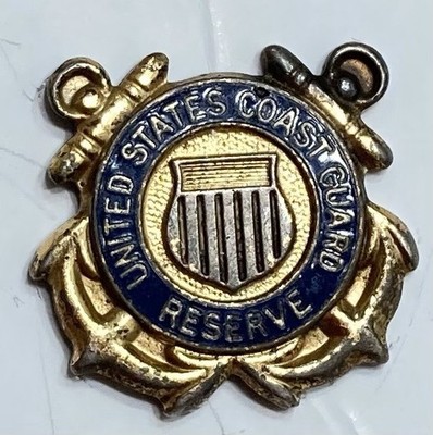 Vintage Sterling UNITED STATES COAST GUARD RESERVE Screwback Pin Blackinton
