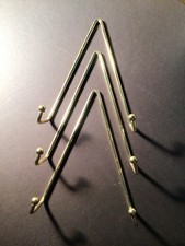 plate hangers for wall, brass-colored
