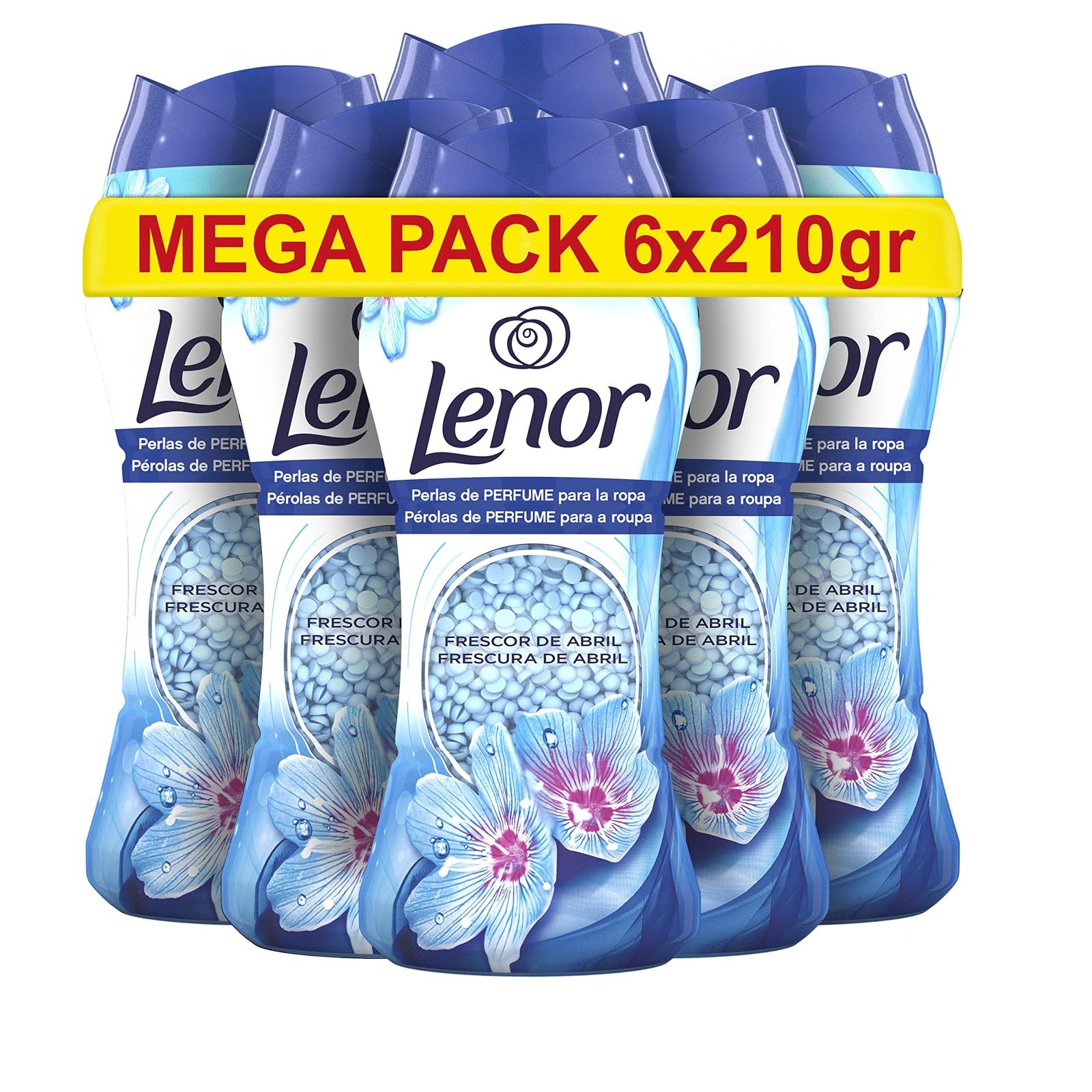 Lenor April Freshness lot de 6 perles de parfum de linge 210g
