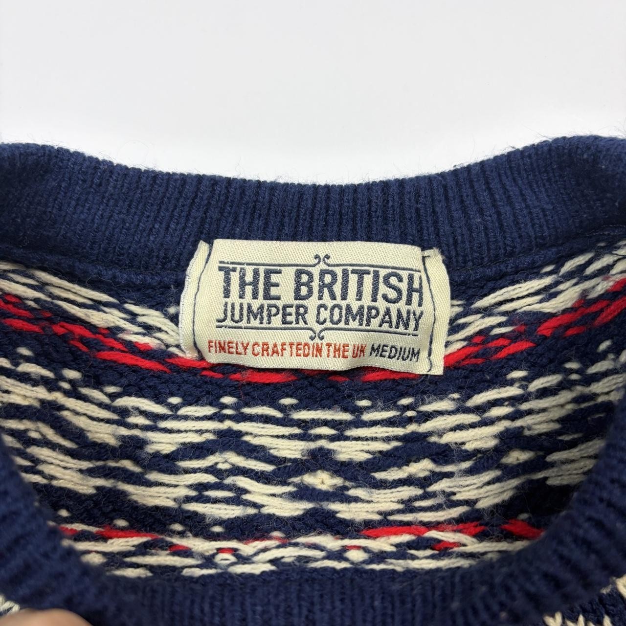 The British Jumper Company Fair Isle Jumper – Navy – Size M image 6