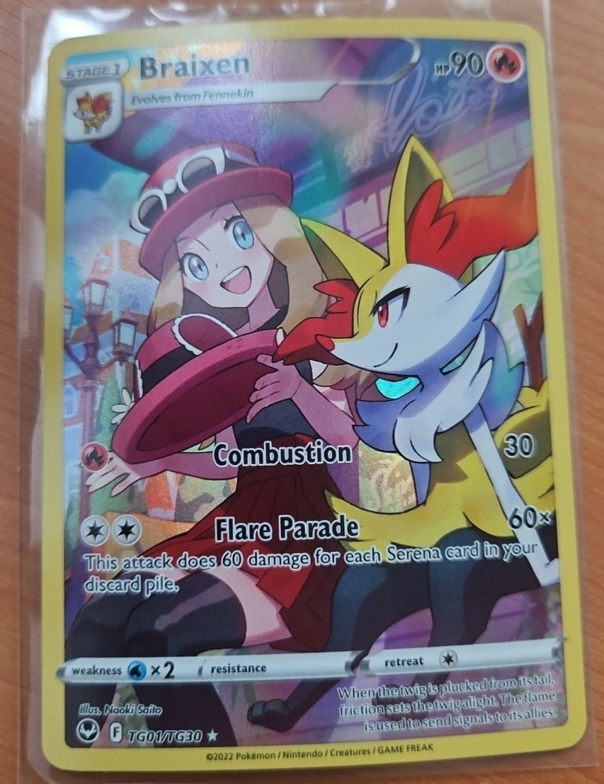 Braixen TG01/TG30 Ultra Rare Silver Tempest Pokémon Card
