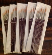 Pointed Round Synthetic Hair Paint Brush Set 6pcs - 5 Sets ART207 