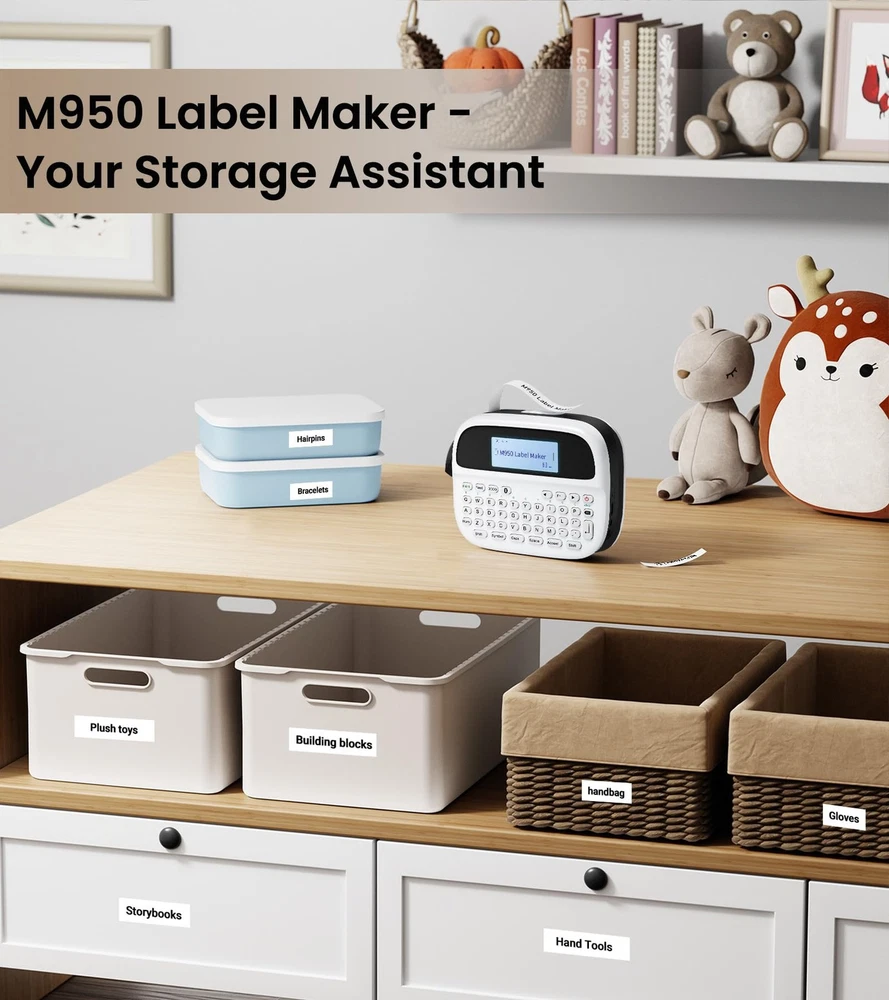 Portable Rechargeable Label Maker Machine with Waterproof Tapes