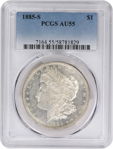 1885-S Morgan Silver Dollar AU55 PCGS