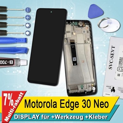 Display Für Motorola Edge 30 Neo Bildschirm OEM Schwarz Rahmen+