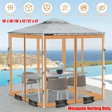 Gazebo Netting Screen Replacement Mosquito Netting 4-Panel Sidewalls For Patio