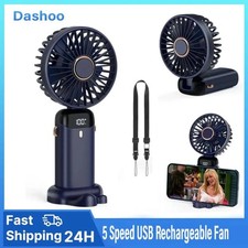 Portable Handheld Personal MINI Fan 5 Speeds Rechargeable Folding For Travel