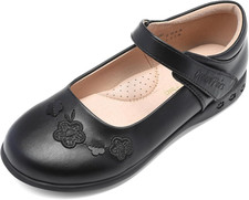 Girls Mary Jane School Flower Shoes