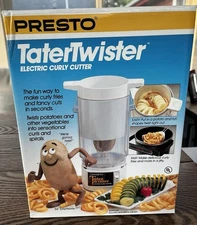 NEW Vintage Presto Tater Twister Electric Curly French Fry Potato Spiral Cutter