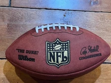 Wilson THE DUKE NFL Leather GAME USED Football Roger Goodell USA SENIOR BOWL